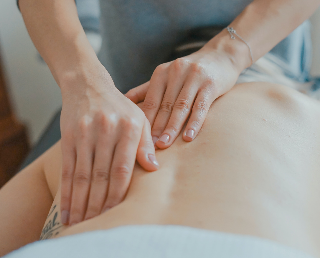 person receiving a massage after surgery